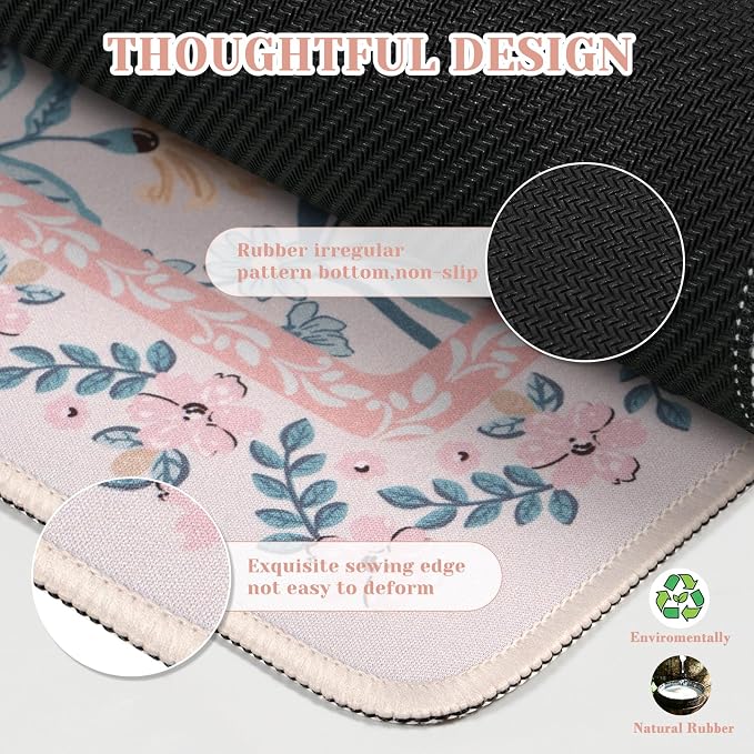 iCasso Pink Aesthetic Flower Mouse pad - Image 4