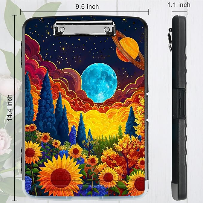 Sunflower Clouds Moon A4 Clipboard - Image 3