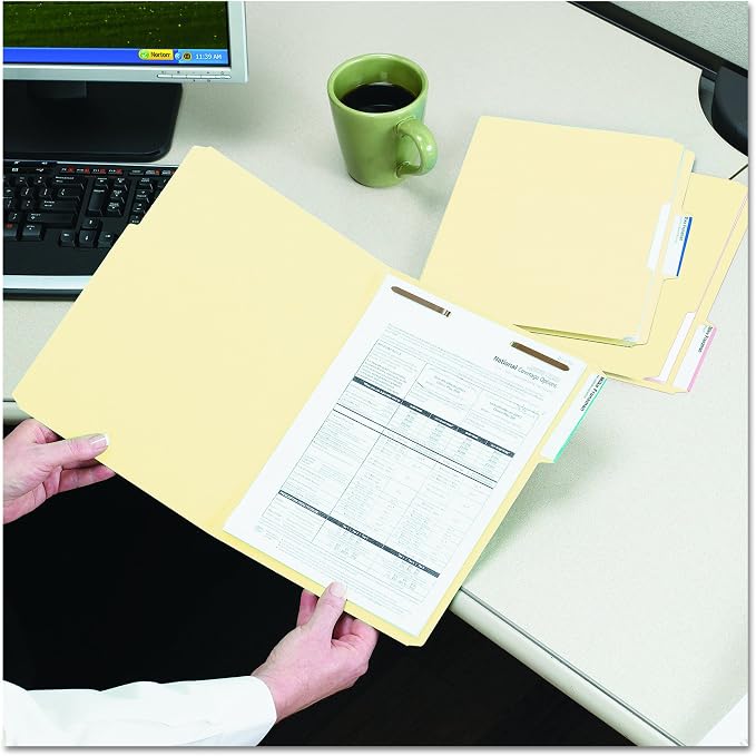 Smead Fastener File Folder, 2 Fasteners, Reinforced 1/3- Cut Tab, Legal Size - Image 2