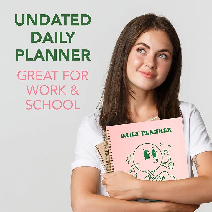 To Do List Cute Planner Undated Notebook, A4 Large Hardcover Spiral Schedule - Image 3