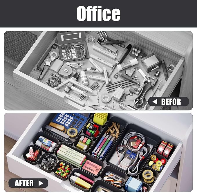 Drawer Organizers Bins 10 PCS for Bathroom Makeup Desk Office | - Image 6