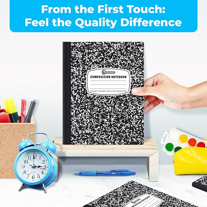 1000 Pack (Pallet) Composition Notebooks Bulk, College Ruled, Pallet of Notebooks, 200 Pages (100 Sheets), 9-3/4 x 7-1/2, Bulk Notebooks for School, College & Office, 4-7 Days Transit-DeskLoop Office