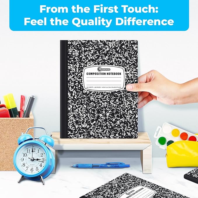 2000 Pack (Pallet) Composition Notebooks Bulk, College Ruled, Full Pallet of Notebooks, 200 Pages (100 Sheets), 9-3/4 x 7-1/2, Bulk Notebooks for School, College & Office, 4-7 Days Transit-DeskLoop Office