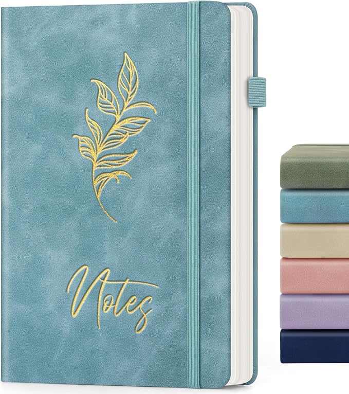 Lined Journal Notebook for Women Men, A5 Hardcover Leather Journals for Writing by ALKALO