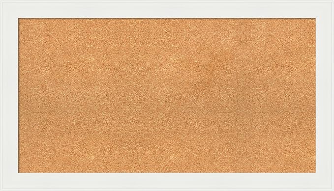 Amanti Art Natural Cork Board for Wall, 21x37 Vision Board with White Frame, Large Corkboard Office Decor for Home Organization, Casual Corkboard Pinboard to Display Items for Home Organization in-DeskLoop Office
