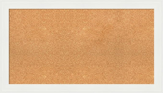 Amanti Art Natural Cork Board for Wall, 21x37 Vision Board with White Frame, Large Corkboard Office Decor for Home Organization, Casual Corkboard Pinboard to Display Items for Home Organization in-DeskLoop Office