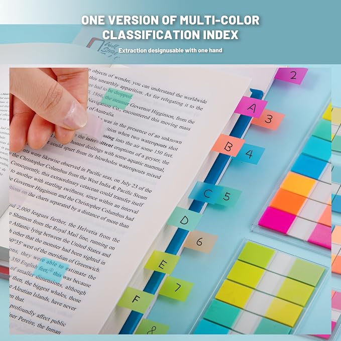 Golcellia Sticky Notes Tabs 900 Pieces Transparent Sticky Tabs, 0.47 Inch Book - Image 6