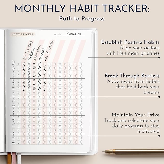 RYVE Daily Gratitude Journal for Women: 6-Month Guided Positivity & Wellness Journal with Prompts - Affirmation, Mindfulness, Self Help & Reflection, Gratitude Journal Notebook, Manifestation Journal-DeskLoop Office