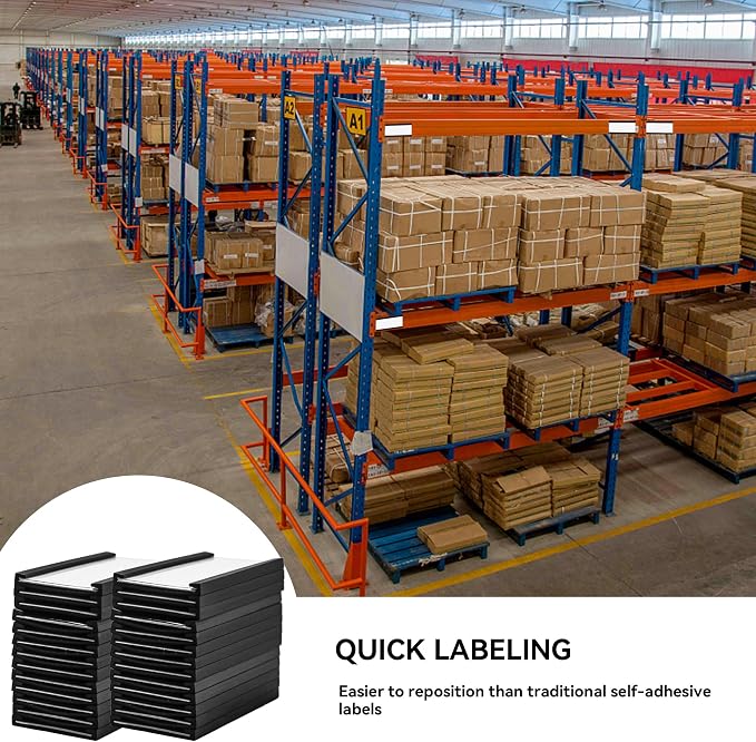 100 Pack Magentic Label Holders 1x3 Inch, C Channel Magnetic Data Card Holders - Image 6