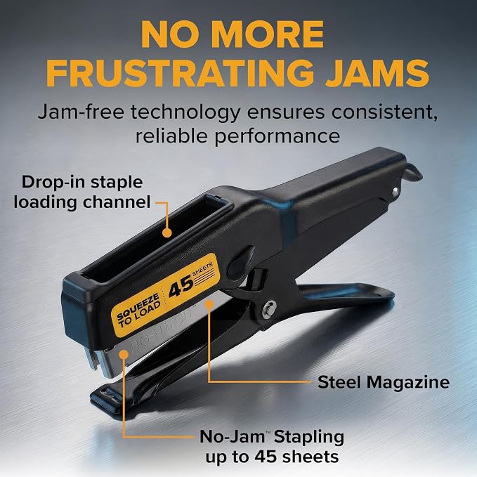 Bostitch B8 Heavy Duty Plier Stapler, 2-45 Sheet Capacity, No-Jam Technology - Image 4