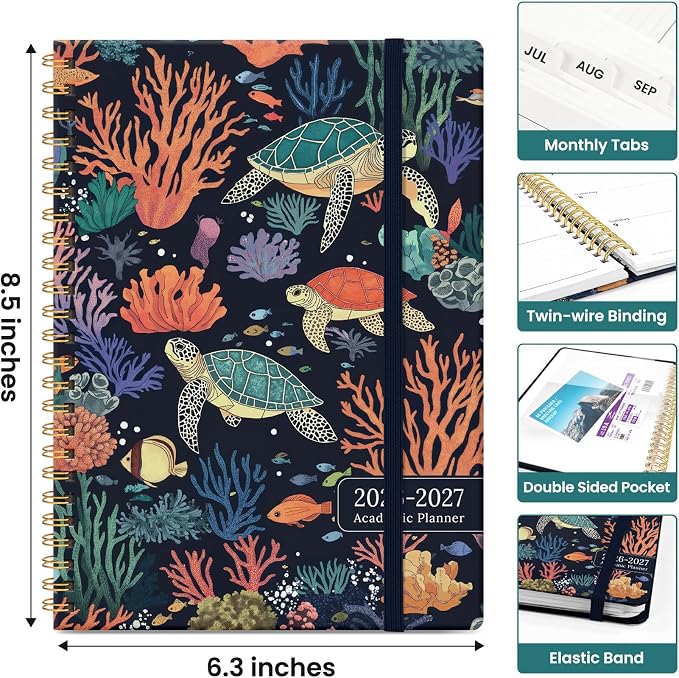 Planner 2026–2027, Academic Monthly Weekly Spiral Calendar, July 2026 – June - Image 4