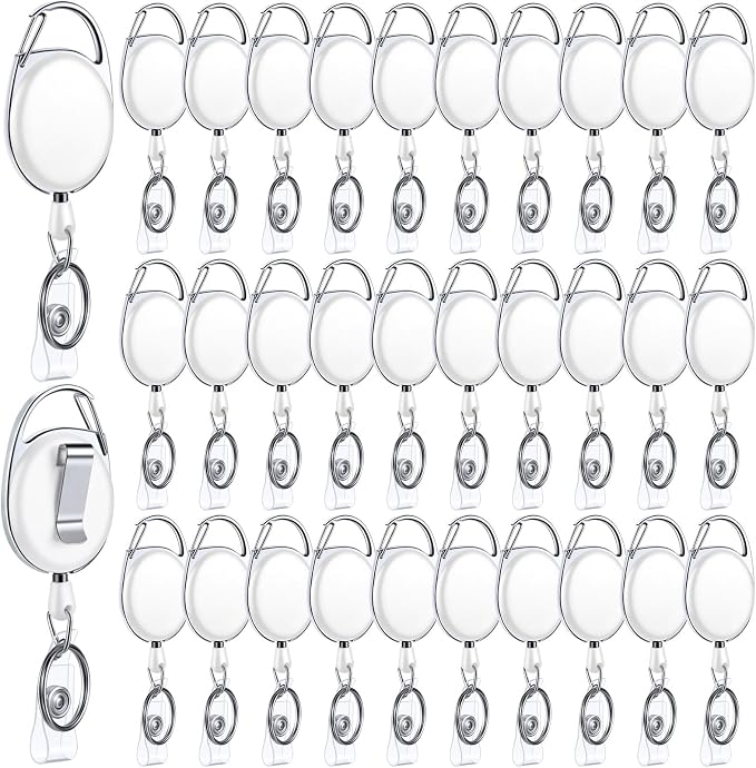 Honoson 30 Pcs Heavy Duty Retractable Badge Reels Batch ID Badge Holder by Honoson