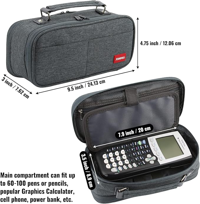 JOINPRO Pencil Case, Large Capacity Pencil Case Organizer; Double Zipper - Image 2