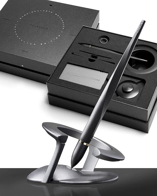 Novium Hoverpen 2.0 Interstellar Edition - Space Black, Unisex, Ballpoint Pen, 23.5 Degree Angle, Schmidt Ballpoint Refill, No Spills, No Spotting, No Explosions