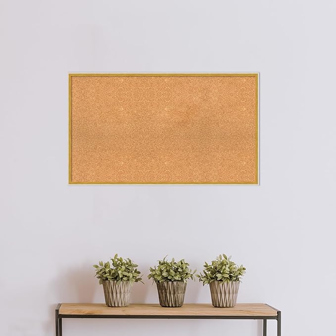 Amanti Art Natural Cork Board for Wall, 23x39 Vision Board with White Frame, Large Corkboard Office Decor for Home Organization, Modern Corkboard Pinboard to Display Items for Home Organization in-DeskLoop Office