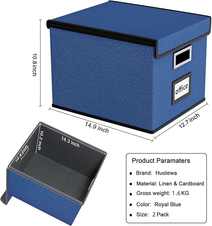 Decorative File Organizer Boxes Office Document Storage - Image 6