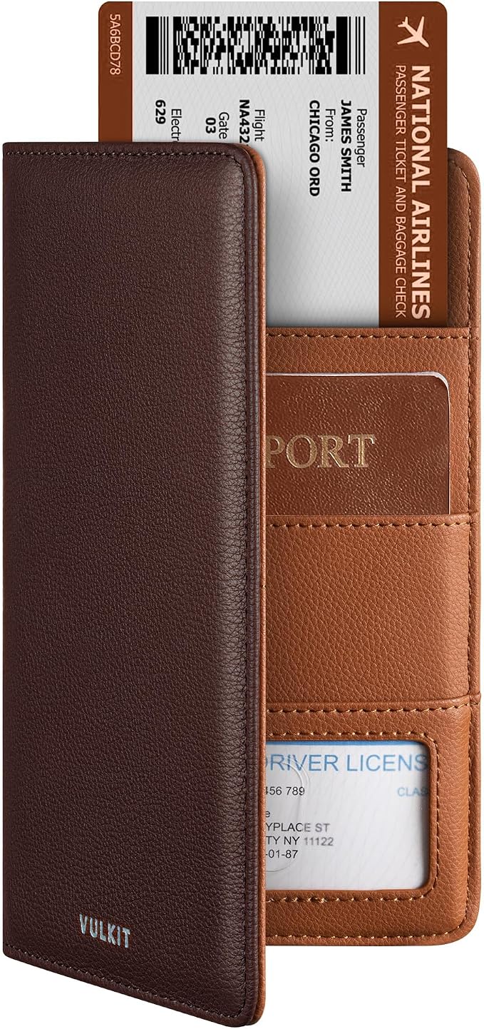 VULKIT Passport Holder Wallet RFID Blocking Travel Wallet by VULKIT