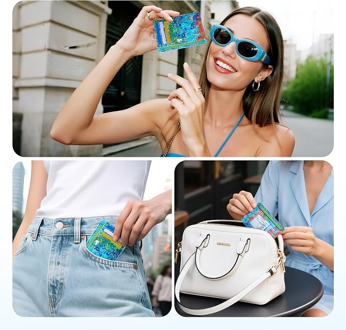 Travelambo Front Pocket Minimalist Leather Slim Wallet RFID Blocking Medium Size - Image 6