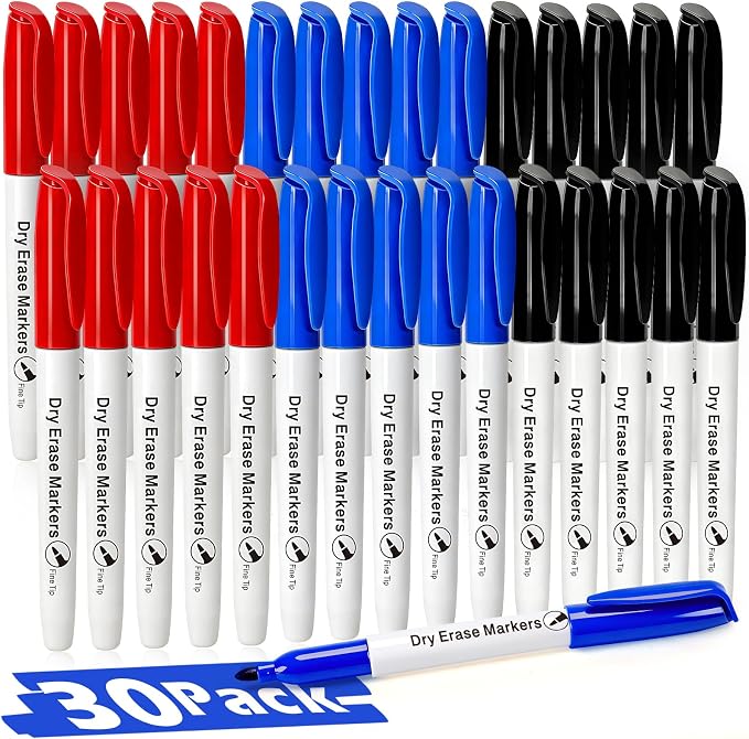 Duchong 30 Count Dry Erase Markers, Fine Tip Whiteboard Markers by Duchong