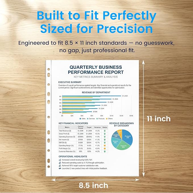 520 Pack Clear Sheet Protectors 8.5 x 11 Inch Easy-Open, Transparent Plastic - Image 3