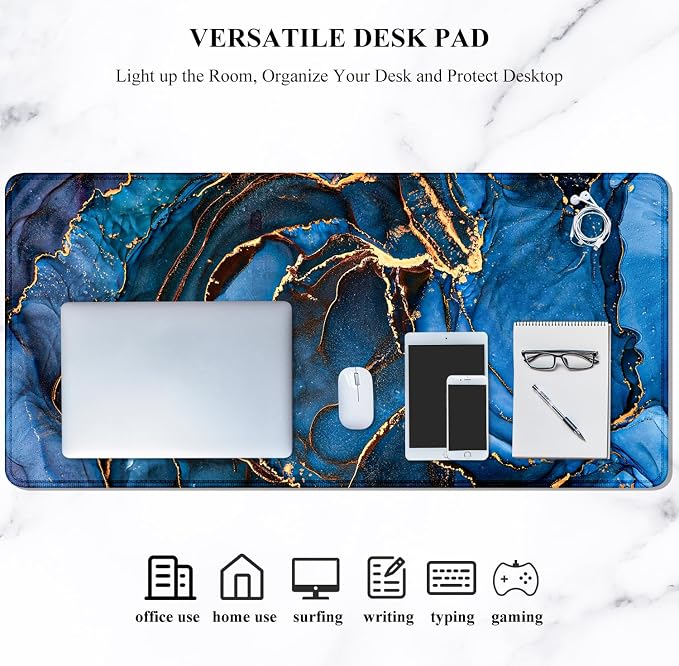 Auhoahsil Large Mouse Pad, XXL Desk Pad, Extened 35" x 15", Non-Slip Rubber Base - Image 7