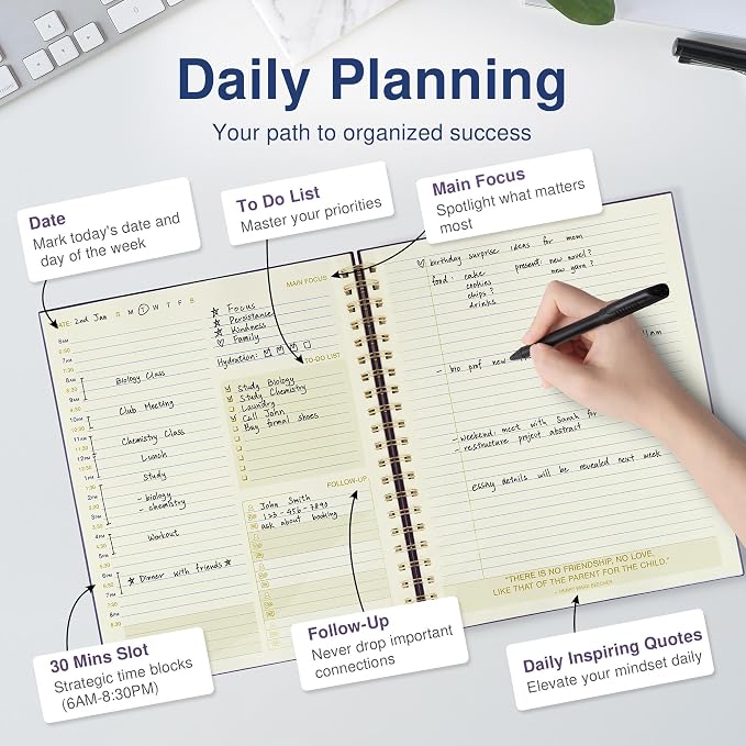 AUROPLANNER Undated Daily Planner To Do List Hourly Schedule 2027 2026 2025 - Image 5