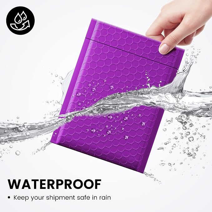 Fuxury Bubble Mailers 6x10" 100 Pack Purple Padded Envelopes Usable Size 6x9" - Image 4