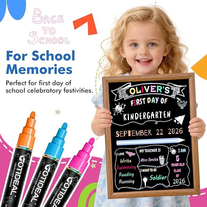 GOTIDEAL Chalk Markers, 30 Colors Liquid Chalk Markers - Image 7