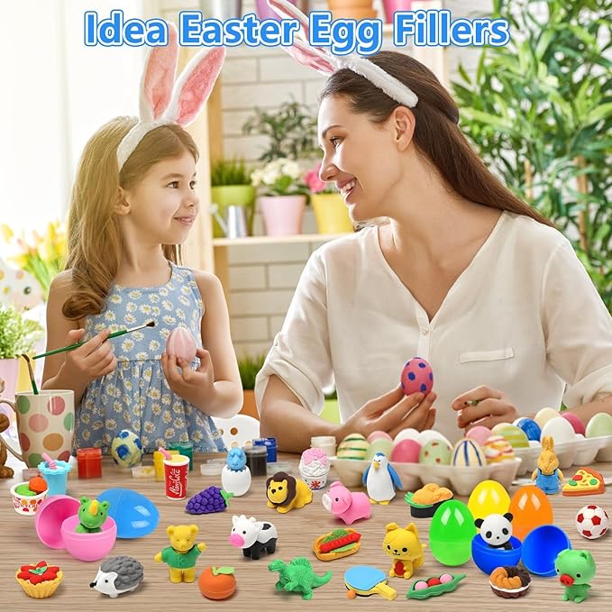 HINZER 100 Pack Animal Erasers for Kids Bulk Pull Apart 3D Puzzle Erasers Classroom Rewards and Prizes Class Treasure Box Kids Party Favors Back to School Supplies-DeskLoop Office