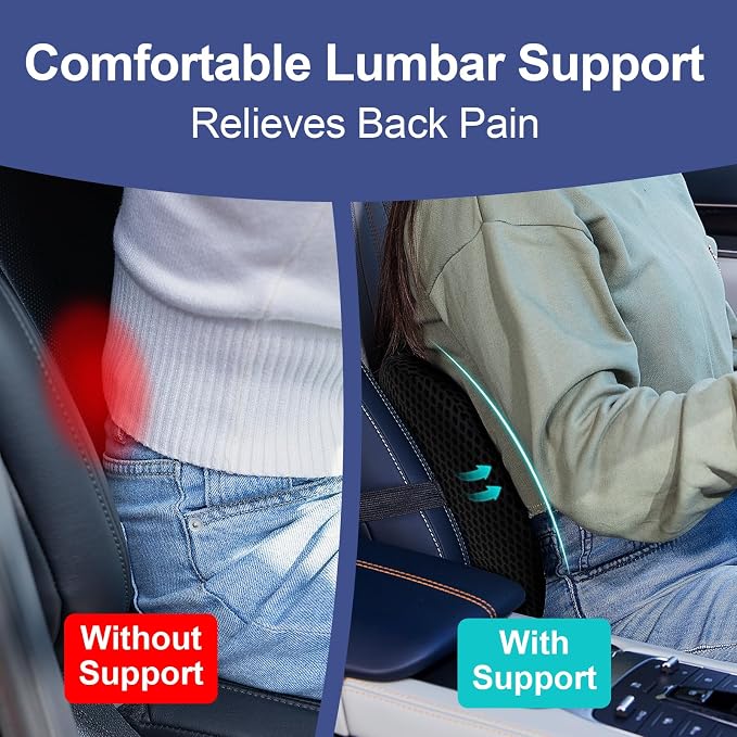 BYMECOST Lumbar Support Pillow for Car, Memory Foam Car Seat Back Support - Image 4