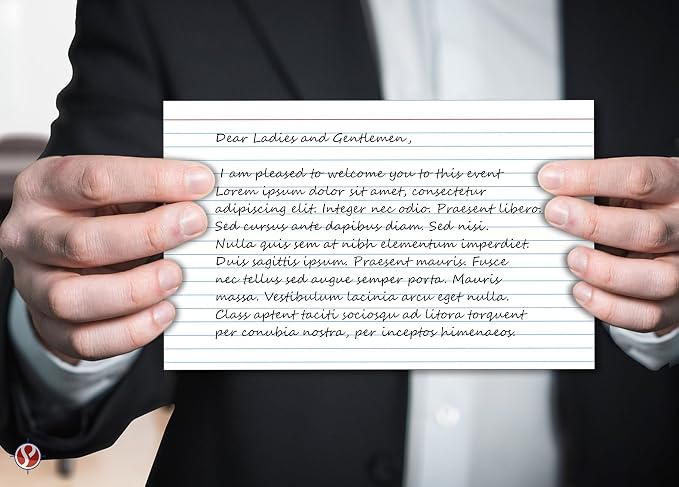 Ruled Index Cards, On 100lb. Heavyweight Thick White Cover Stock. "100 per pack" - Image 3