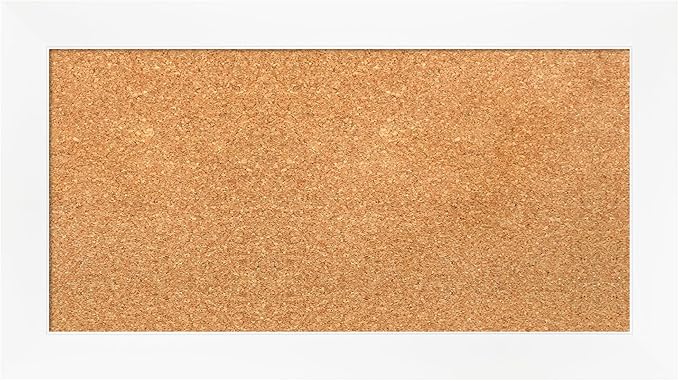 Amanti Art Natural Cork Board for Wall, 15x27 Vision Board with White Frame, Small Corkboard Office Decor for Home Organization, Modern Corkboard Pinboard to Display Items for Home Organization in-DeskLoop Office