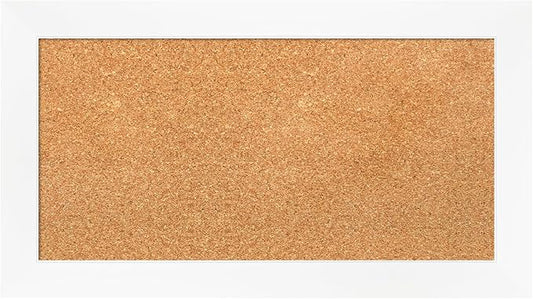 Amanti Art Natural Cork Board for Wall, 15x27 Vision Board with White Frame, Small Corkboard Office Decor for Home Organization, Modern Corkboard Pinboard to Display Items for Home Organization in-DeskLoop Office
