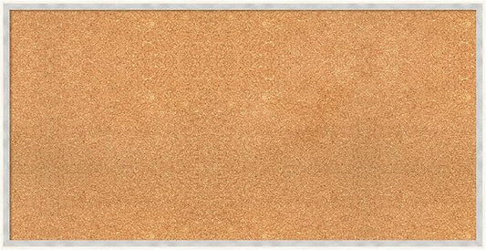 Amanti Art Natural Cork Board for Wall, 21x41 Vision Board with White Frame, Large Corkboard Office Decor for Home Organization, Modern Corkboard Pinboard to Display Items for Home Organization in-DeskLoop Office