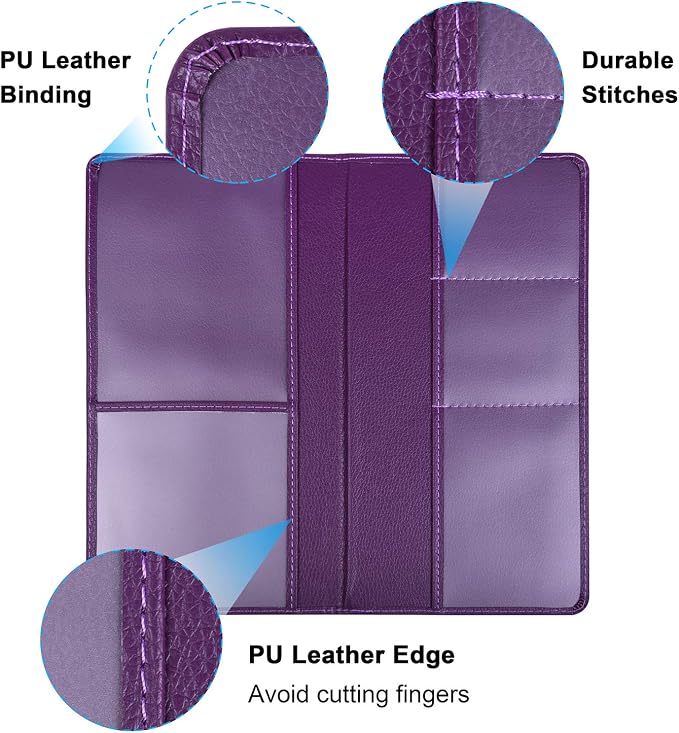 Wisdompro Car Document Holder Organiser, PU Leather Vehicle Insurance and - Image 3