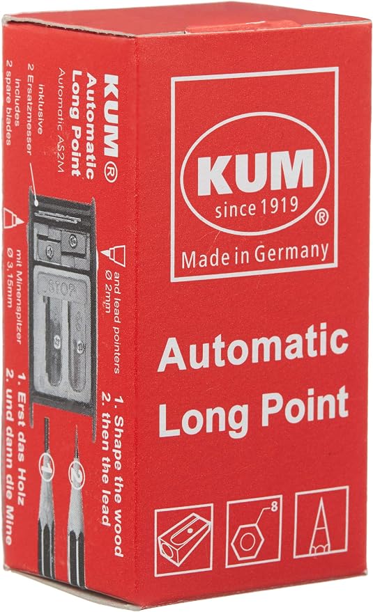AS2M, Long Point Sharpener, sharpens in 2 steps; 2 spare blades includes. - Image 3