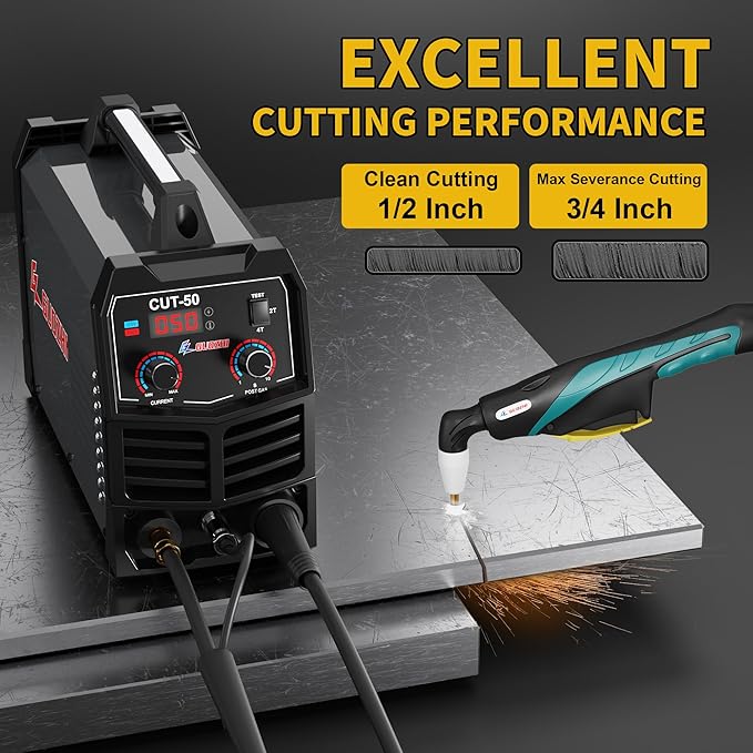 GZ GUOZHI Plasma Cutter, 50 Amp Air Inverter Plasma Cutter, 110V/220V Dual Voltage Digital Display IGBT Inverter Plasma Cutting Machine with 2T/4T/TEST Function-DeskLoop Office