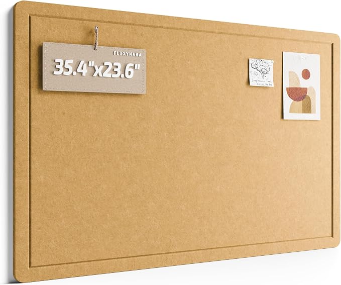 Fluxynara Bulletin Board, 35.4" x 23.6" Cork Board Alternative by FLUXYNARA