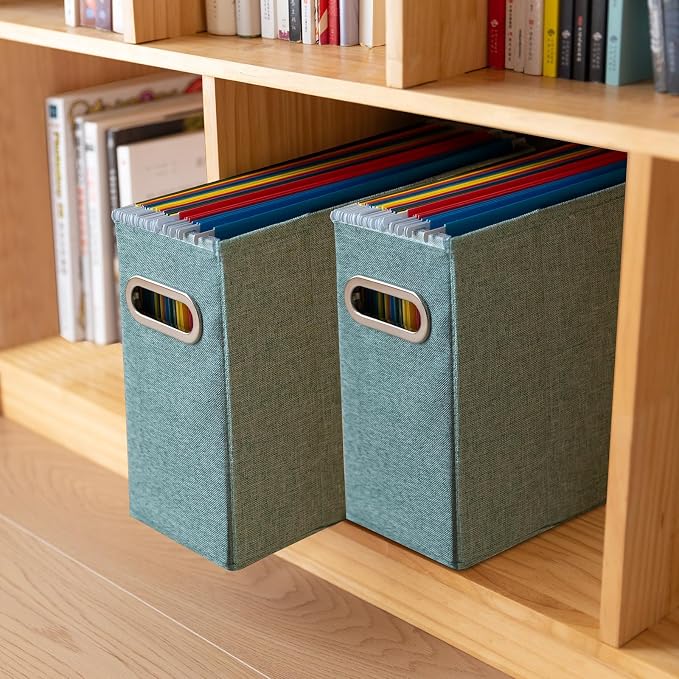6 Packs Letter Size File Organizer, File Folders Organizer, Fabric Storage Box - Image 7