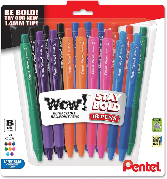 Pentel Wow! Retractable Ballpoint Pen, Bold Line by PentelofAmerica