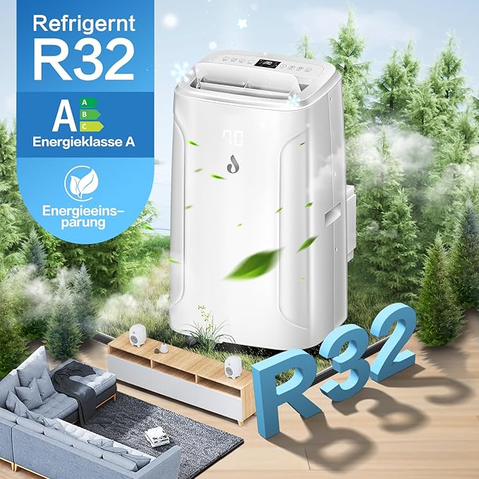 14,000 BTU Portable Air Conditioners, 4-in-1 Air Conditioner with Dehumidifier, Fan, 2 Speeds Cools Room up to 700 Sq.Ft, 24H Timer, Smart Auto-off, Remote Control & Window Kit for Home, Room, Office-DeskLoop Office