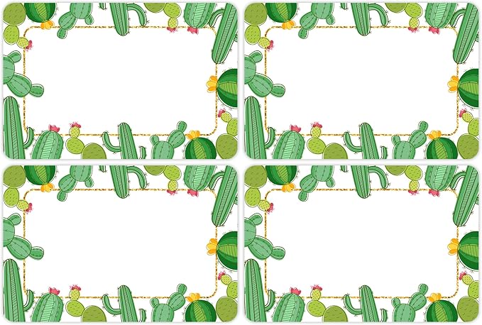 Wonmon 200 PCS Cactus Name Tags Stickers, Self Adhesive Cute Cactus Name Tag by wonmon