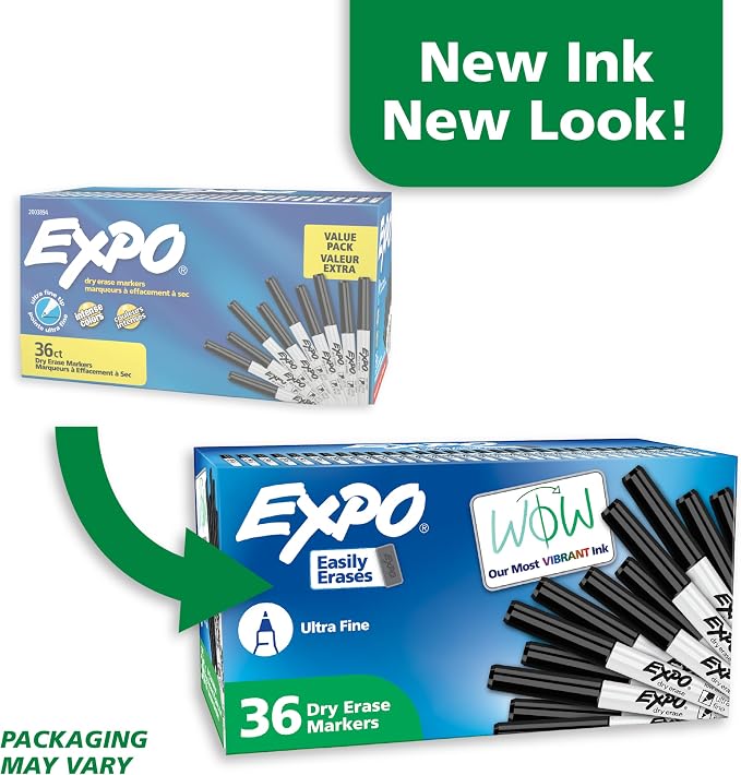 EXPO Dry Erase Markers, Low Odor Ink, Ultra Fine Tip - Image 2