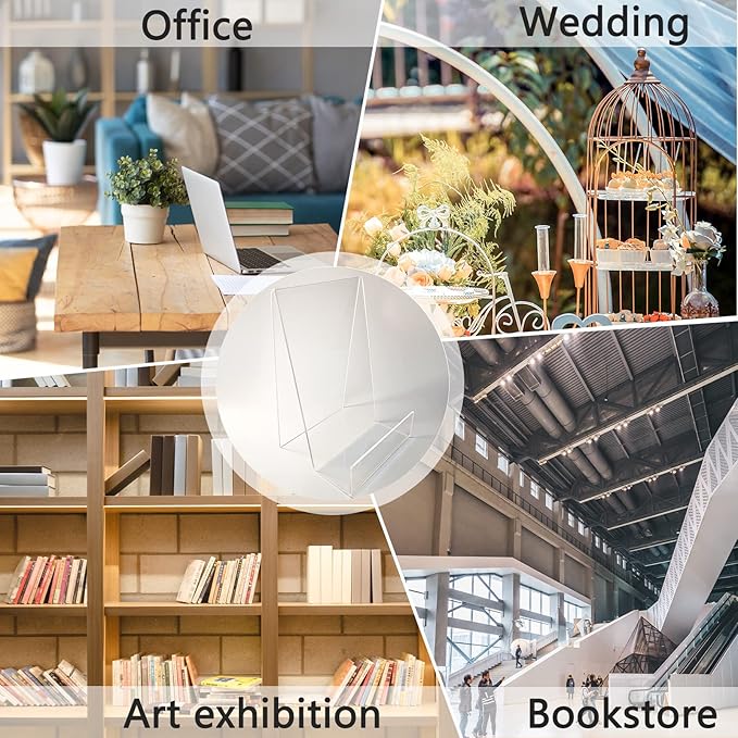 10PCS 4" x 3" Acrylic Book Display Stand Clear Easel - Image 6