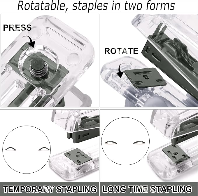 Office Desk Accessories，Office Supplies Set Acrylic Stapler Set Staple Remover - Image 3