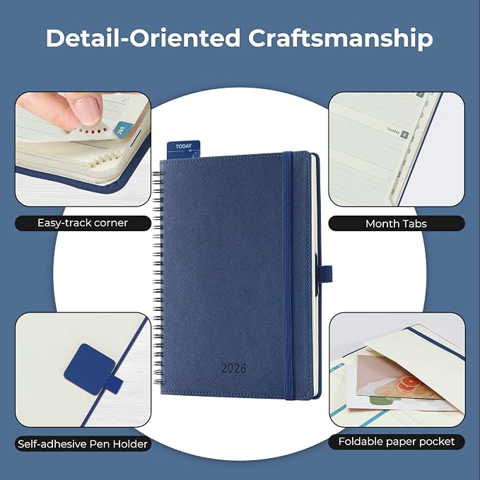 IN-LUXPRO Planner 2026 Daily Weekly and Monthly, 12 Months Spiral Bound - Image 6