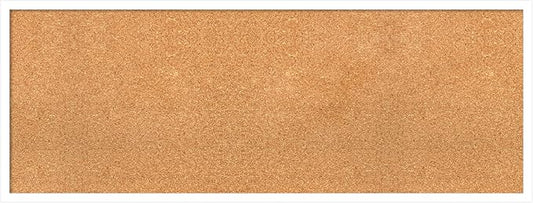 Amanti Art Natural Cork Board for Wall, 17x45 Vision Board with White Frame, Oversize Corkboard Office Decor for Home Organization, Modern Corkboard Pinboard to Display Items for Home Organization in-DeskLoop Office
