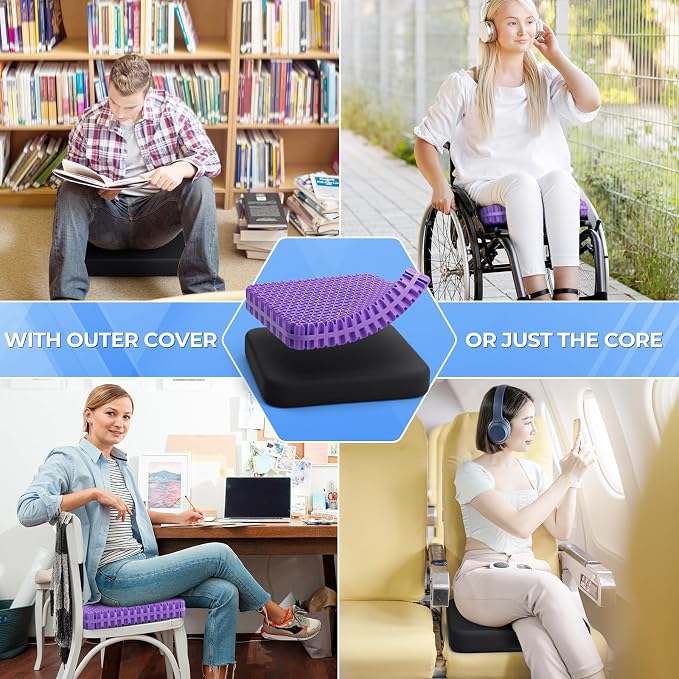 TushGuard Gel Seat Cushion for Long Sitting, Enlarged & Thickened Patent Design - Image 7