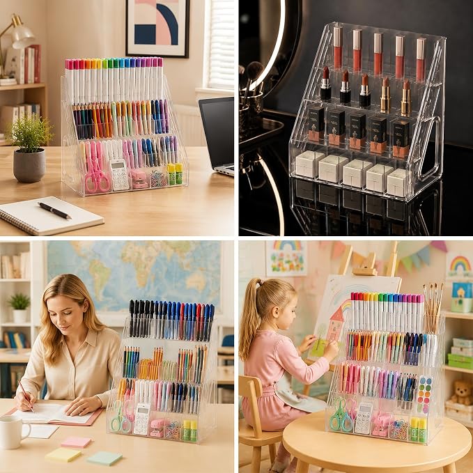 Acrylic Pen Pencil Holder for Desk - Image 7
