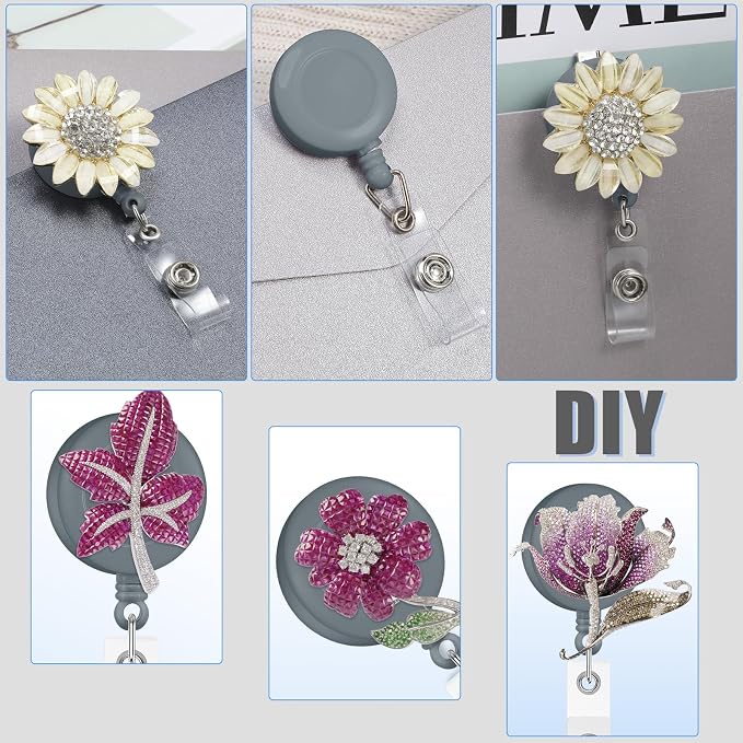 Zonon 100 Pcs Retractable Badge Reel Clips ID Card Holder Reel - Image 6